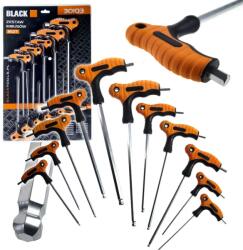 Black Imbuszkulcs készlet 11 db - T markolatos hatlapkulcs szett 2-10 mm (30103)