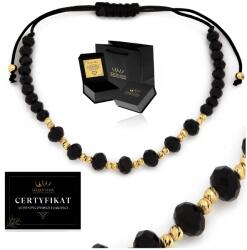 Golden Haus Gyönyörű Női Arany Karkötő 585 Celeb Nyári, Állítható Golyók (bransoletka celebrytka kuleczki kryształki)