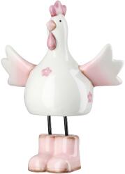  „Flower rózsaszín csizmás kerámia kakas - 14, 5 cm