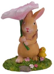  Figurina iepuras+floare pentru decoratiuni Paste (048283)