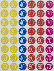 APLI Etikett, árengedmény, 24 mm, kör, színes, APLI, 240 etikett/csomag, -30-70%