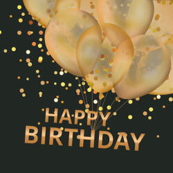  Happy Birthday Black szalvéta 20 db-os 25x25 cm (PKK760982) - eking