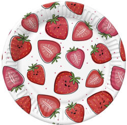 Gyümölcs Strawberries papírtányér 8 db-os 18 cm (PKK773050)