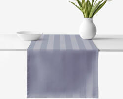 Goldea ünnepi damaszt asztali futó - sötétszürke csíkos 50x140 cm