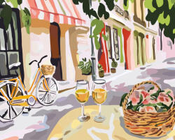 Alkotásutca Pasztell bisztró - Számfestő készlet kereten 40x50