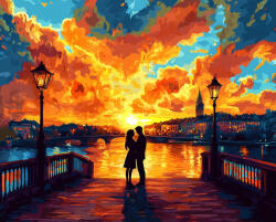 Alkotásutca Aranysárga horizont - Számfestő készlet kereten 40x50