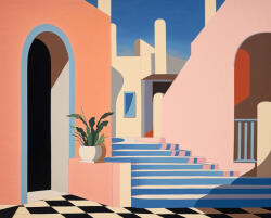 Alkotásutca Mediterrán árnyak - Számfestő készlet kereten 40x50