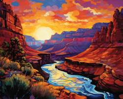 Alkotásutca Reggeli kanyon - Számfestő készlet kereten 40x50