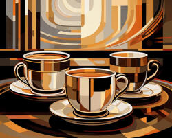 Alkotásutca Geometrikus koffein - Számfestő készlet kereten 40x50