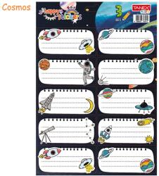 TANEX Etichete scolare autoadezive 30 buc/set, TANEX Cosmos