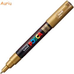 uni Marker varf 0.7 mm UNI Posca PC-1M auriu