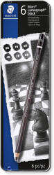 STAEDTLER Creioane grafit STAEDTLER Mars Lumograph Black, 6 buc/set
