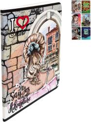 OPTIMUM Caiet A5, 52 file, coperta carton flexibil, OPTIMUM Lux Line Girls dictando