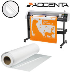 ACCENTA Rola plotter, autoadeziva mata vinyl, A1+, 297 g/mp, 610 mm x 30 m, ACCENTA