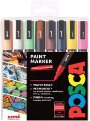 uni Marker varf 0.9-1.3 mm UNI Posca PC-3M, 8 culori/set