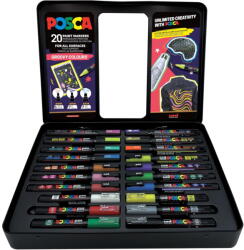 uni Marker UNI Posca Groovy Colours, 20 buc/set, cutie metalica