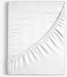 Goldea cearceaf de pat din damasc cu elastic - dungi albe cu luciu satinat 80 x 200 cm