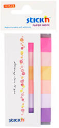 STICK'N Stick index hartie color 45 x 15 mm, 6 culori, STICK'N roz-mov