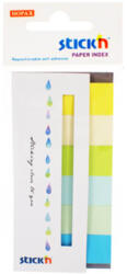 STICK'N Stick index hartie color 45 x 15 mm, 6 culori, STICK'N galben-albastru