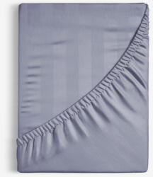 Goldea cearceaf de pat din damasc cu elastic - dungi gri închis cu luciu satinat 200 x 200 cm