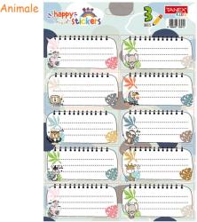 TANEX Etichete scolare autoadezive 30 buc/set, TANEX Animale
