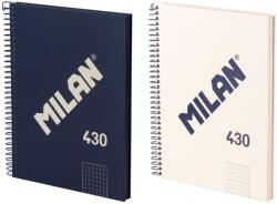 MILAN Caiet cu spirala A5, 80 file, matematica, MILAN 430 albastru