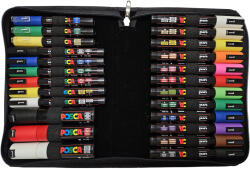 uni Marker varf 0.7-8 mm UNI Posca, 24 buc/set, mapa neagra