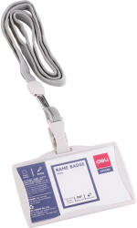 DELI Suport carduri orizontal, cu clips si snur, 85x53 mm, DELI 5744
