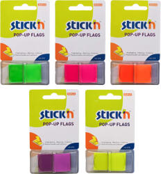 STICK'N Film index autoadeziv 45 x 25 mm, STICK'N (cu dispencer) magenta