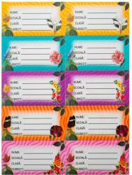  Etichete scolare autoadezive, 200 buc/set Flori