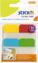 STICK'N Stick index plastic transparent, margine color 38 x 25 mm, 4 culori neon STICK'N