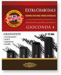 KOH-I-NOOR Carbune artificial desen, mix 4 tarii, KOH-I-NOOR Gioconda 8694, 4 buc/set