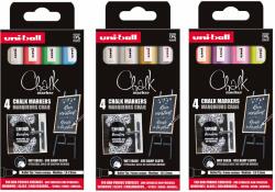 uni Marker creta lichida 1.8-2.5 mm, UNI Chalk PWE-5M-4P, 4 culori/set neon