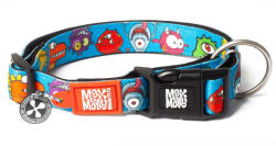 Max & Molly MAX & MOLLY Smart ID Little Monsters, zgardă câini, ajustabilă, poliester, albastru, cataramă trident, S(28-45 x 1.5cm)