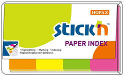 STICK'N Stick index hartie color 50 x 20 mm, 4 culori neon, STICK'N