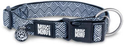 Max & Molly MAX & MOLLY Smart ID Mykonos Black, zgardă câini, ajustabilă, poliester, alb și negru, cataramă trident, M(34-55 x 2cm)