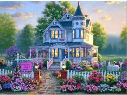 NORIMPEX - Puzzle Tablou Diamant: Vilă într-o grădină înflorită 30x40cm - 1 - 39 piese