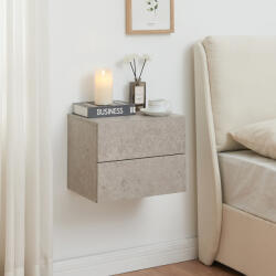 [en. casa] Noptiera suspendata Ampfing cu 2 sertare, aspect beton deschis (88621984)