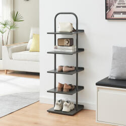 [en. casa] Pantofar metalic Poytya cu 5 rafturi, 119x34x32 cm, antracit (88643879) Pantofar