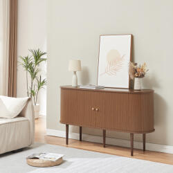 [en. casa] Comoda living Mapia 140x40x75 cm, aspect nuc, cu rafturi reglabile (88640834) Comoda