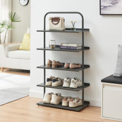 [en. casa] Pantofar metalic Poytya cu 5 polite, antracit, 119x60x32 cm (88643873) Pantofar