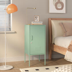 [en. casa] Noptiera metalica mint cu usa încuiabila si raft interior, 82x35x35 cm (89838332)