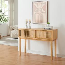 [en. casa] Masa consola Ypäjä din bambus, cu usi glisante, 110x39x81 cm (85700235)