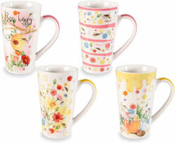 Decorer Set 4 cani portelan Bee Honey 9x15 cm, 500 ml (A72.12.99A)