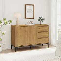 [en. casa] Comoda living Kistiandi 120 cm, stejar închis, cu 2 usi si 3 sertare (88919094) Comoda