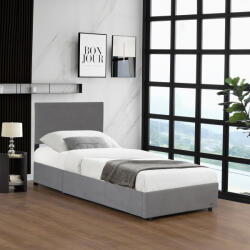 Corium Pat tapitat Juva din cord, cu somiera rabatabila si lada 90x200 cm, gri (87149760)