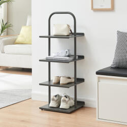 [en. casa] Pantofar metalic Poytya cu 4 polite, 96x34x32 cm, antracit (88643876) Pantofar