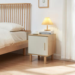 [en. casa] Noptiera cu usa Ferrersp 50x40x40 cm, stejar si nisip, [en. casa] (89953046)