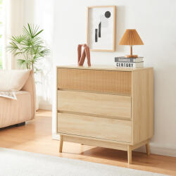 [en. casa] Comoda Landskrona cu 3 sertare, finisaj stejar, 80x40x79, 5 cm (86960721) Comoda