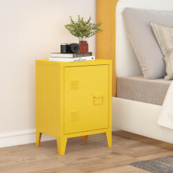 [en. casa] Noptiera metalica Inari galbena cu usa si raft interior, 57 x 40 x 30 cm (87217289)